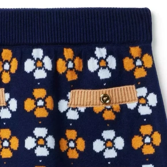 NWOT Janie and Jack Navy Retro Knit Skirt - Picture 5 of 5